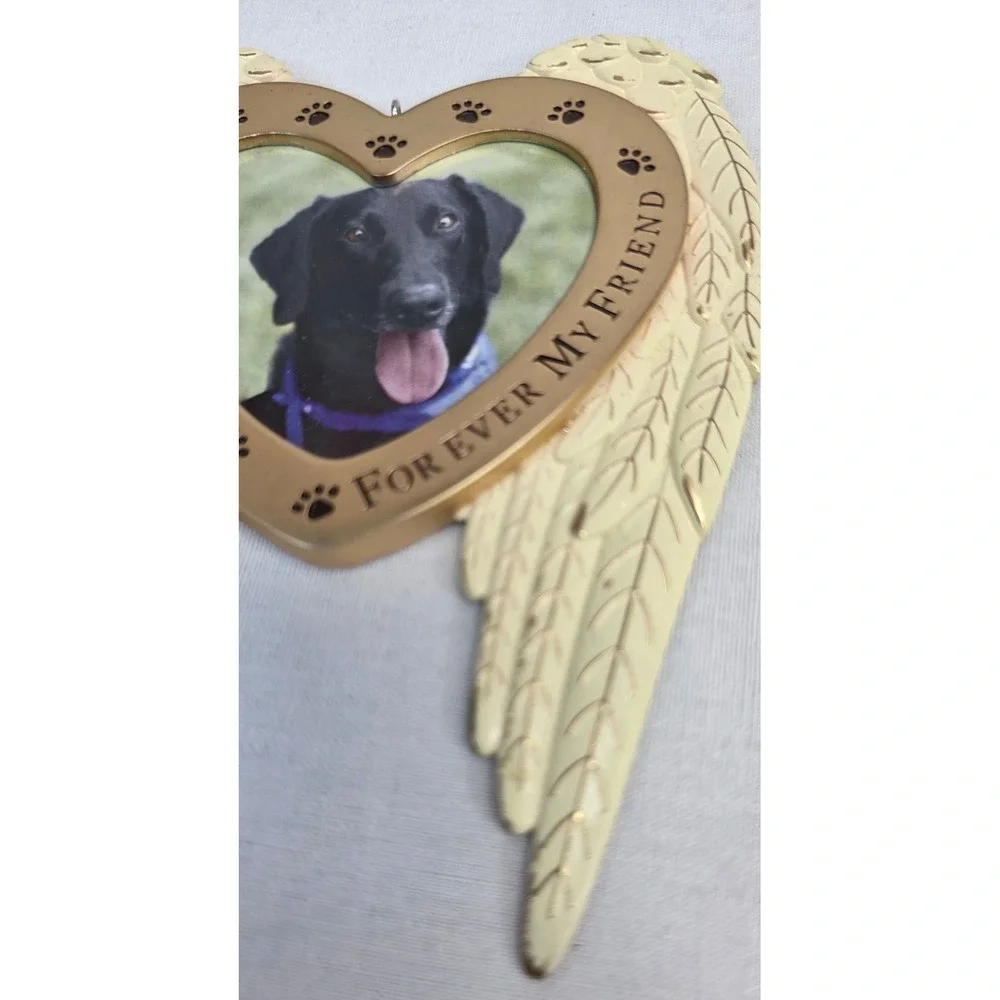 Hallmark 2020 Forever My Friend Angel Wings Heart Pet Memorial Photo Ornament
